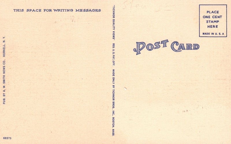 Vintage Postcard View Of Main Street Hornell New York A. W. Smith News