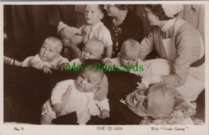 Children Postcard - Baby, Babies, The Quads With Uncle George Ref.RS32252