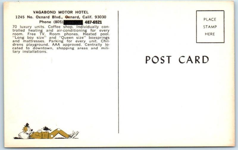 OXNARD, California  CA   Roadside  VAGABOND MOTOR HOTEL  Ventura County Postcard