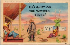 The Ole Southwest Life Sleeping People 'This Is The Life' c1955 Postcard F29