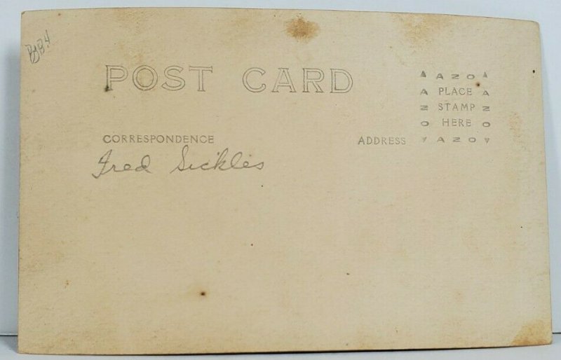 RPPC Man c1918 Fred Sickles Studio Portrait Real Photo Postcard P11