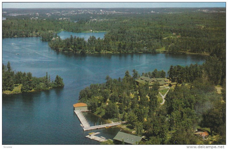 Aerial View, Devil's Gap Lodge, KENORA, Ontario, Canada, 40-60's