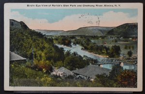 Elmira, NY-Bird's-Eye View of Rorick's Glen Park & Chemung River-1924