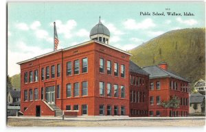 Public School, Wallace, Idaho Shoshone County c1910s Vintage Postcard