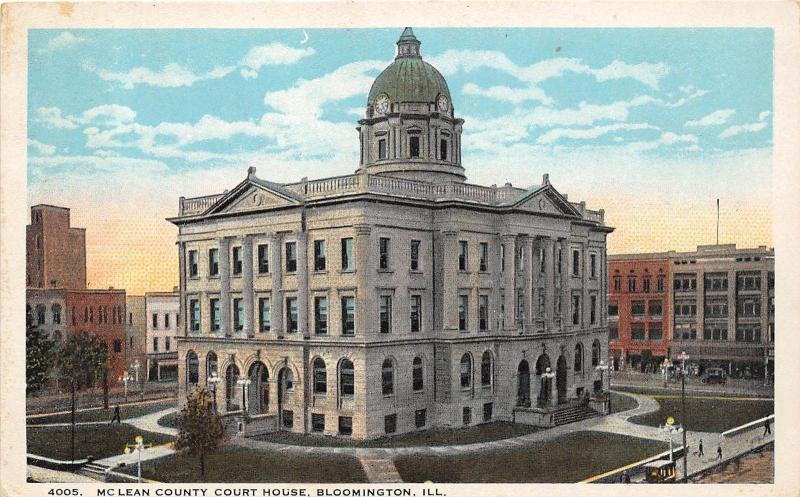 Illinois Il Postcard c1910 BLOOMINGTON McLEAN County Court House