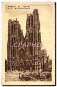 Old Postcard From Brussels Collegiate SS Michael and Gudula