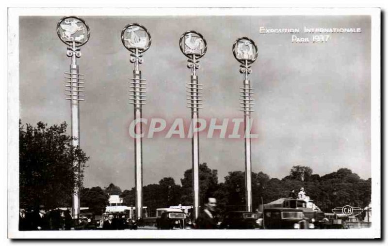 Postcard Old Paris International Exhibition in 1937 Porte De Concorde