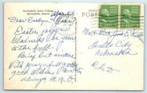 SPRINGFIELD, Illinois IL ~ Handcolored SPRINGFIELD JUNIOR COLLEGE 1952 Postcard