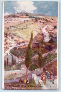 Jerusalem Israel Postcard Daughter From Mount of Olives c1910 Oilette Tuck Art