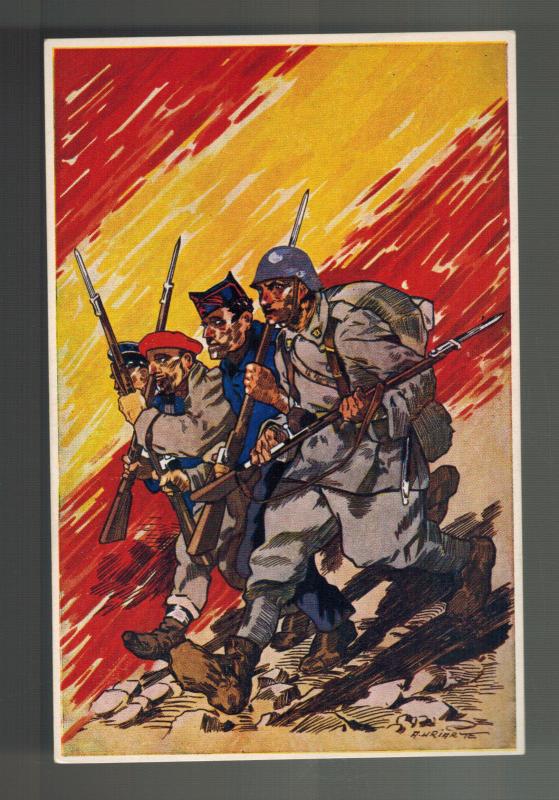 Mint Spain Civil War Postcard set 9 Saviors of the Nation Fascist Army