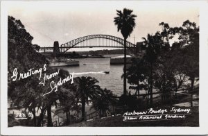 Australia Sydney Harbour Bridge Vintage RPPC C104