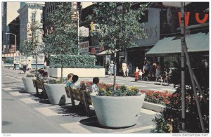People Enjoying the Flowers and Benches at The Mall, Sparks Street, Ottawa, O...