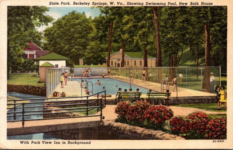 West Virginia Berkeley Springs State Park Showing Swimming Pool and New Bath ...