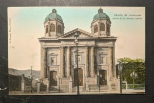 Mint Vintage Saludo de Venezuala Iglesia de la Merced Caracas RPPC Postcard