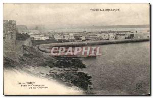 Postcard Old Port De Brest Trade Vu Du Chateau