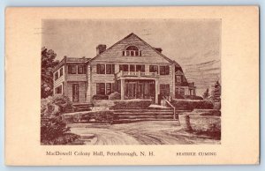 Peterborough New Hampshire NH MacDowell Colony Hall Building Scene 1949 Vintage