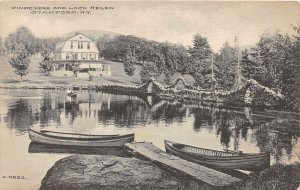 PC1/ Stamford New York Postcard c1910 Windmere Loch Helen Home Boats 384