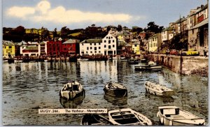 VINTAGE POSTCARD THE HARBOUR AT MEVAGISSEY, CORNWALL 1960'S, MINT CONDITION