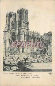 Old Postcard Reims Rue Chanzy Militaria