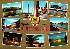 VINTAGE CONTINENTAL SIZE POSTCARD GREETINGS FROM DORTMUND GERMANY 1970s