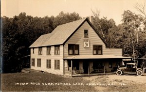 RPPC Indian Rock Camp, Howard Lake Hanover ME Vintage Postcard X27