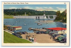 c1940's Boat Dock Ferry At Norris Dam Classic Cars Norris Tennessee TN Postcard