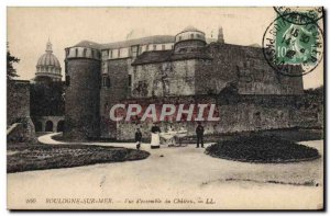 Old Postcard Boulogne Sur Mer View D & # 39Ensemble Du Chateau