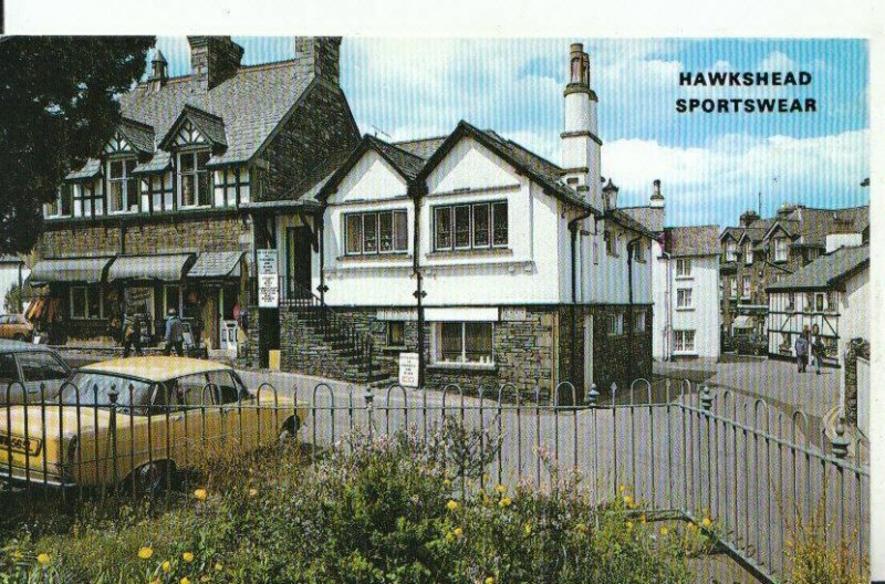 Cumbria Postcard - Hawkshead Sportswear - The Square - Hawkshead - Ref 18697A 