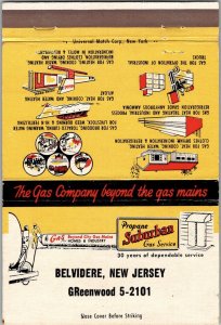 Matchbook Cover - Suburban Gas Company Belvidere, New Jersey 40 Strike MB177