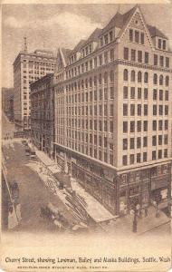 Seattle Washington Alaska Buildings Birdseye View Antique Postcard K15013