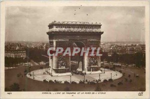 Postcard Old Paris The Arc de Triomphe and the Place de l'Etoile