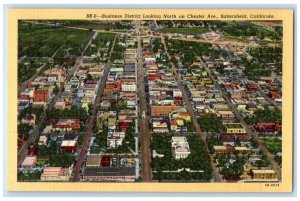 1940 Business District Looking North Chester Ave Bakersfield California Postcard