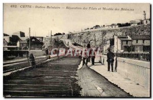 This Sete Old Postcard repair nets and montee of bedouins