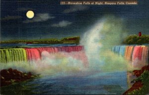 Canada Niagara Falls Horseshoe Falls At Night Curteich