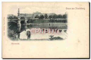 Postcard Old Strasbourg Gruss aus Universitat