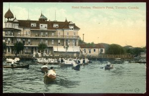 h1593 - TORONTO Postcard 1909 Island Hanlan's Point Hotel. Boating