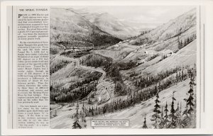 The Spiral Tunnels near Field BC British Columbia Sketch RPPC Postcard F50