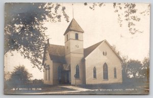 Baylis IL RPPC Illinois United Brethren Church Real Photo Postcard V29