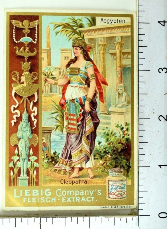 1880's Historical Female Rulers Cleopatra Liebig Victorian 6 Trade Card Set K70 