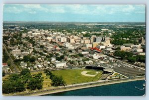 St. Petersburg Florida FL Postcard Air View Bayshore Drive Tampa Bay Field c1965