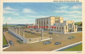 8 Postcards, Omaha, Nebraska,Creighton-Joslyn Memorial-Train Station-Court House