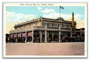 2nd and Main Street View Tijuana Mexico UNP WB Postcard W2