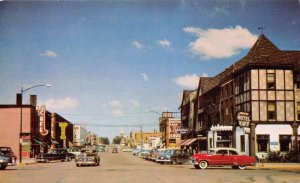Bemidji Minnesota Street Scene Texaco Station Vintage Postcard U3490