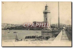 Old Postcard Marseille Lighthouse St. Mary