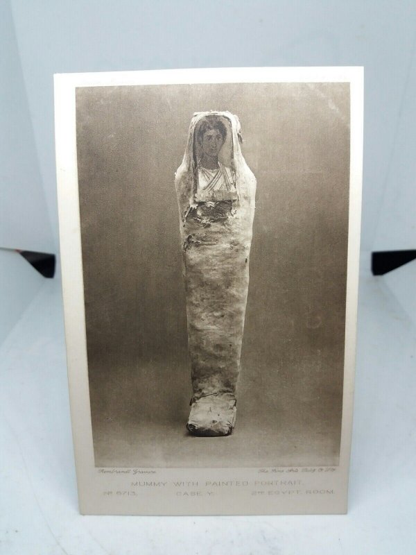 Egyptian Mummy with Painted Portrait Egypt British Museum Early Vintage Postcard