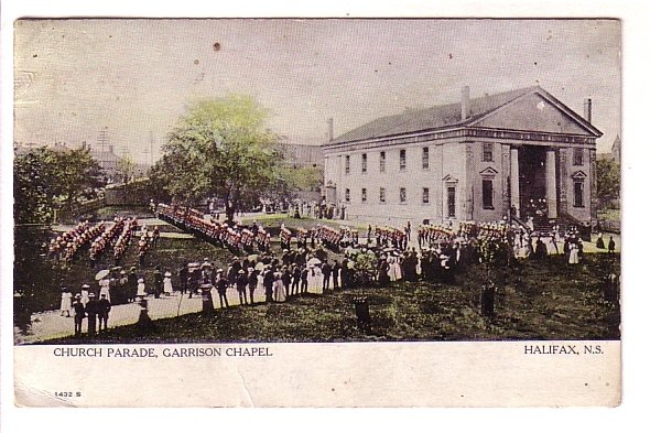 Church Parade, Garrison Chapel Halifax Nova Scotia Warwick Used 1909 Cork Cancel