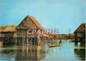  Lago moderno Dahomey ISCED postcard de Ganvie