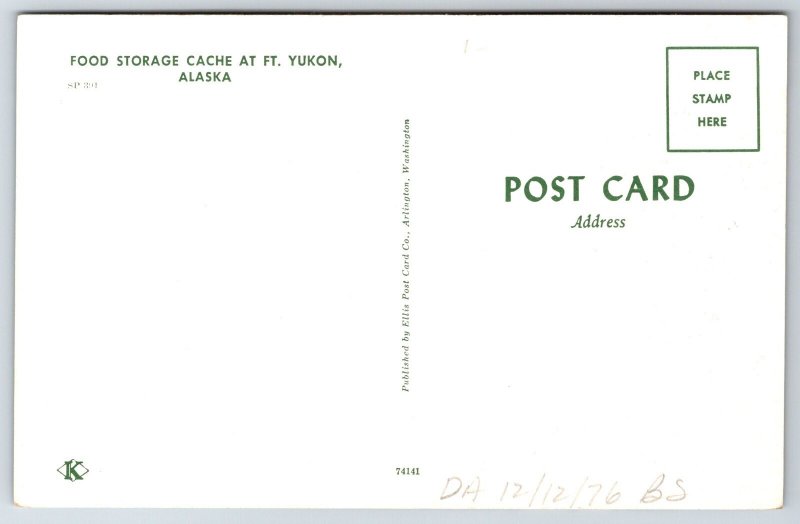 Alaska~Food Storage Cache Structure W/ Ladder @ Fort Yukon~Koppel Vintage PC