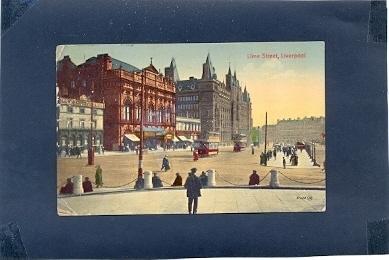 UK LIVERPOOL LIME STREET POSTCARD TRAM TOURIST BRITISH AR...