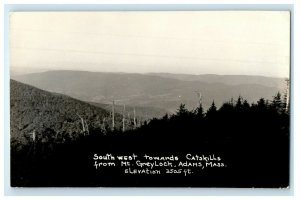 c1940's South West Towards Catskills Mt. Greylock Adams MA RPPC Photo Postcard 